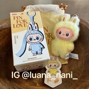 Pop Mart Labubu The Monsters “F” Future Plush Pendant Keychain – Yellow